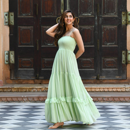 Mint Green Sequin Maxi Dress
