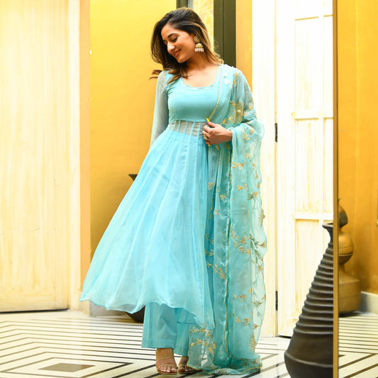 Skyblue Gotta Salwar Suit