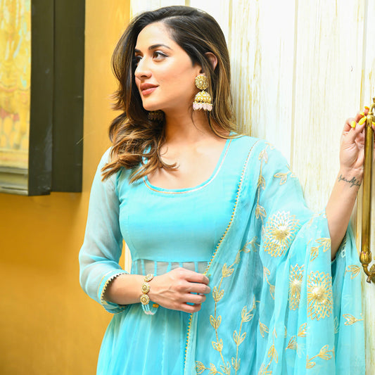 Skyblue Gotta Salwar Suit